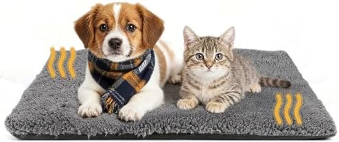 （17:00時点） ペット用 ホットマット 猫 犬用 ホットマット 体温で蓄熱 猫マット 電気不用 猫 あったかグッズ 洗える ペット用保温マット 寒さ対策 冬グッズ やわらか あったか 小動物対応 滑り止め 暖房（ダークグレー 74x48cm）
