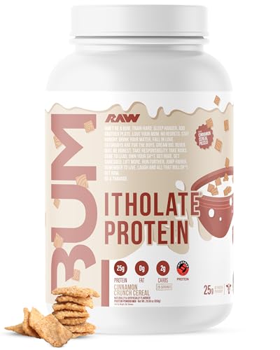 RAW Whey Protein Powder Isolate Cinnamon Crunch (CBUM Itholate Protein) - 100% Grass-Fed Sports Nutrition Powder for Muscle Growth & Recovery - Low-Fat Low Carb Naturally Flavored - 25 Servings