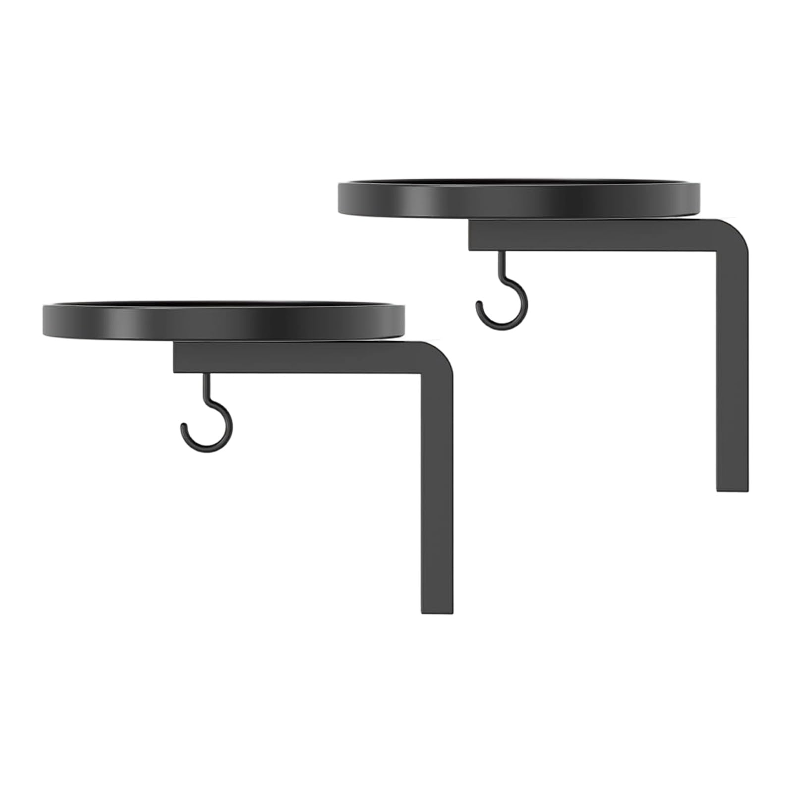 LUCKGONI 2pcs Wall Mounted Plant Shelf With Raised Border Floating Flower Display Stand For Indoor Outdoor Holds Pots Securely