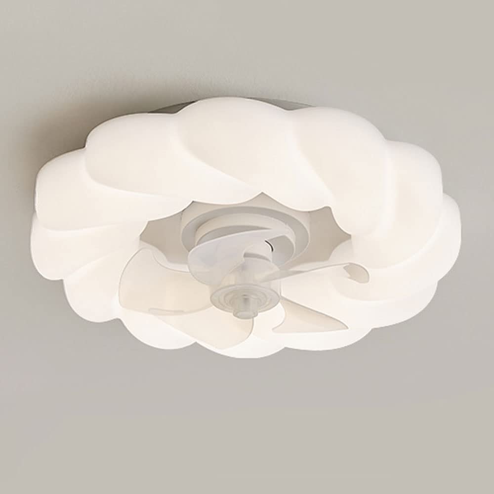 Ventilateur de plafond muet blanc avec lumières LED 70W et plafonnier tricolore