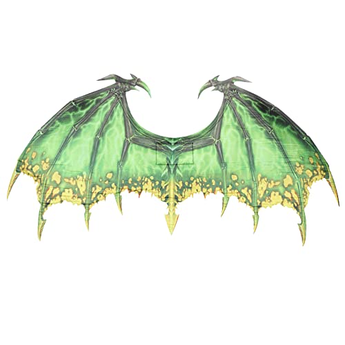 Alodidae Disfarce de asas de dragão para adultos, fantasia de Halloween para homens e mulheres, fantasia de morcego de , asas de animal, acessório de cosplay de Mardi Gras (verde chama)
