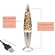 Glitter Lava Lampe LED Vintage Mini 7,28’’Nachtlicht Lampe mit USB Warmes Licht Raketenlicht für Kinder Jungen Mädchen Schlafzimmer Geschenk (Pailletten-warmes Licht, USB)