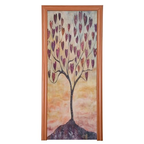 FLildon Heart Leaf Tree Valentine's Day Door Cover Decoration, Party Accessory Porch Decor for Festive Ornament Room Door Covers 36 x 98 Inch