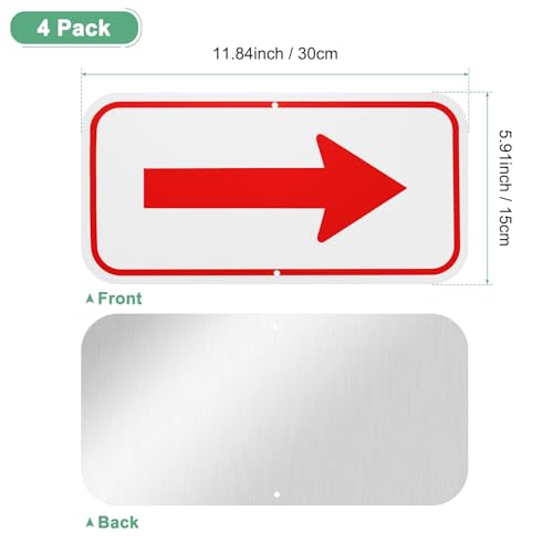 M METERXITY 4-Pack Red Arrow Signs - Image 3