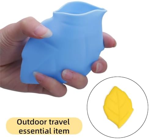 3Pcs Travel Cup Silicone Mouthwash Cup Portable Foldable Blue Yellow Red - 4
