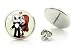 One Pair of New Metal Nightmare Skeleton Doll Kiss 12 mm Glass Dome Stud Earrings