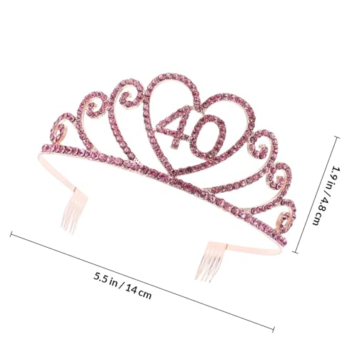 Tiara rosa de niña para fiesta y accesorio de aleación para cabello 2