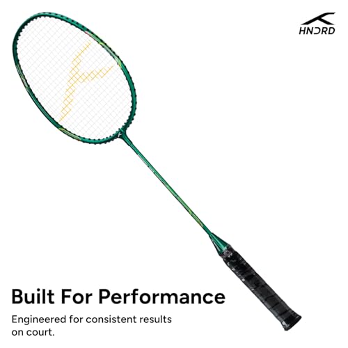 Image of Hundred Powertek 200 Aluminium Badminton Racket Combo, 2 Strung Rackets with 1 Full Cover & 3 Aura Nylon Shuttlecocks, Lightweight Shuttle Bats for Match Play
