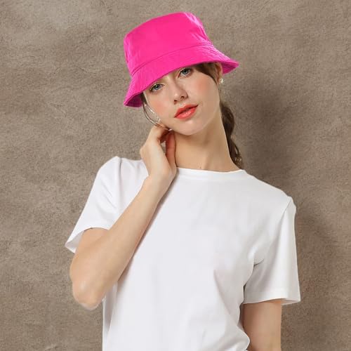 Image of Falari Men Women Unisex Cotton Bucket Hat 100% Cotton Packable for Travel Fishing Hunting Summer Camp
