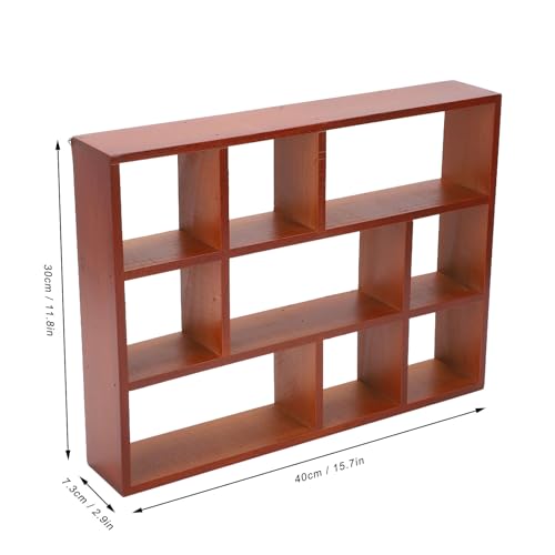 Étagère de Bureau Murale en Bois Multifonctionnel avec 9 Compartiments Ouverts