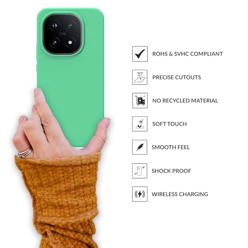 Image of SPRIG Compatible with IQOO 15 5G SilkTone Silicone Back Cover Drop Tested Shock Proof Mobile Case for Men, Women, Boys and Girls with Camera Protection (Pastel Green)