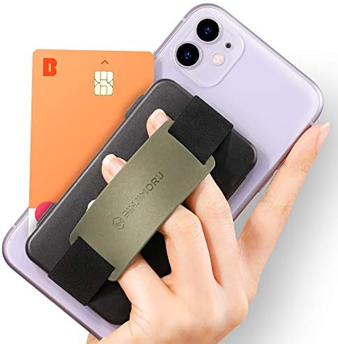 Sinjimoru Stick-On Card Case, Adhesive Card Holder/Ultra Slim Card Holder Case Usable as Phone Wallet or Card Holder for Desk. Card-Zip, Mint Blue.