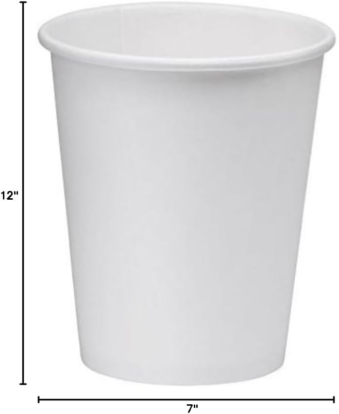 NYHI 200 Pack 12 oz White Paper Disposable Cups Hot Cold Beverage Drinking Cup for Water, Juice Coffee or Tea Ideal for Water Coolers Party or Coffee On the Go