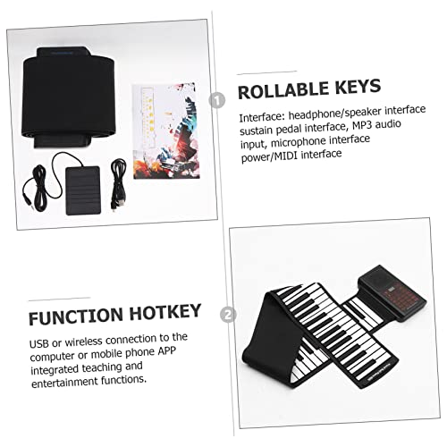 DRESSOOS 88 rouleau de piano clavier pliable piano pour débutant clavier portable piano enroulable piano à clavier en silicone piano électronique roulé à la main Gel de silice Black - Les Beatles, Paul McCartney, John Lennon, RIngo Starr, George Harrison DRESSOOS 88 rouleau de piano clavier pliable piano pour débutant clavier portable piano enroulable piano à clavier en silicone piano électronique roulé à la main Gel de silice Black – Image 6