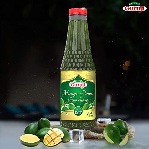 Jai Guruji Mango Panna Fruit Syrup Sharbat Instant Refreshing Drink For Summer (Mix with Water or Soda) 750ml