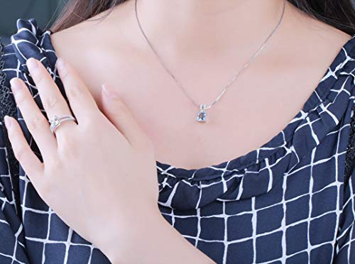 Topacio azul en anillo de mujer de plata 925 resistente y elegante 2