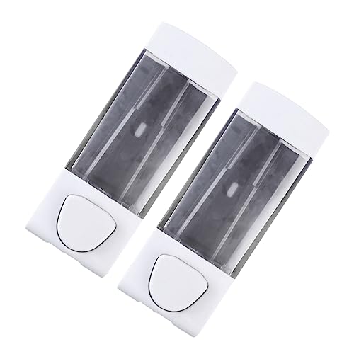 ABOOFAN 2Pcs Wall Mounted Soap Dispenser Box Shower Gel Container for Bathroom and Kitchen Pressing Design Easy Refill Present for Home Use