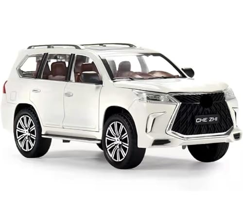 Image of New 1:24 LX570 Diecast Alloy Metal Pull Back Car with Openable Doors Music Sound and Light Vehicle Toy Car for Kids Boys