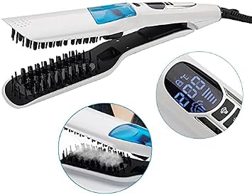Negative Ions Hair Straightening Brush, Fast Heat up for Thick Coarse Long Hair - White