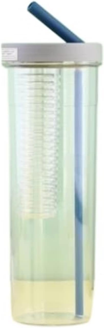 Beer Glasses Water Bottle with Foldable Straw Water Bottle Fruit Tea Built-in Filter Cup Portable Office Drinkware Outdoor Shaker (Color : 2) (2)