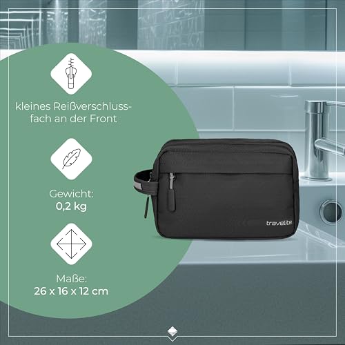travelite Handgepäck Kosmetiktasche, Gepäck Serie Kick Off: Praktische Kulturtasche für Urlaub und Sport, 26 cm, 5 Liter