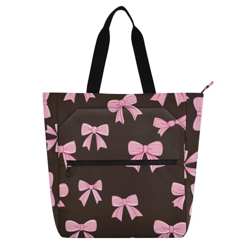 Decorative Kids Book Tote for Boys Girls Women, Elegant Bow Cute Cartoon Sturdy Heavy Duty Teacher Tote Bag Library Bag for School Shopping Travel Rainbow de tela para