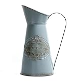 VANCORE Shabby Chic Large Metal Jug Flower Pitcher Vase