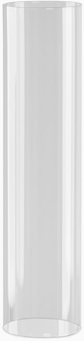 2 Pcs Clear 20 inches Open End Cylinder Glass Hurricane Candle Shade Tubes | 20" Chimney Cylindrical Candle Holder Sleeves for Wedding Party Events Reception Centerpiece Home Decorations Supplies