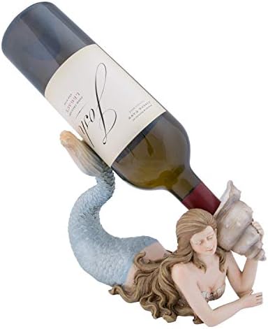 Beachcombers Mermaid Tropical Coastal Nautical Beach House Tabletop Rack Figure Accessories Collectible Wine Bottle Holder Blue image 2