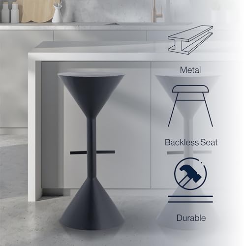 JONATHAN Y Butaco Barra Sin Respaldo de Hierro 29.75" Negro | Estructura Metálica Sólida, Silueta Escultórica, Reposapiés Integrado, Estilo Industrial de Diseñador miniatura 4