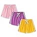 3 Pack Toddler Boys Girls Cotton Athletic Running Shorts, Kids Summer Casual Fashion Drawstring (J, 18-24 Months)