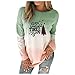 BUKINIE - Felpa da donna a forma di albero di Natale, casual, leggera, morbida, morbida, morbida, morbida, morbida, morbida e morbida Verde 5X-Large