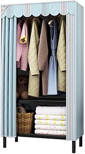 Support métallique stable pour cette armoire portable en tissu de chambre à coucher