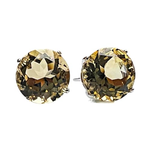 Puces d'oreilles citrine naturelle argent 925 ronde minimaliste LK_VSTD