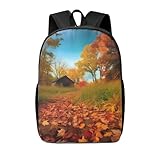 Galerie de grande capacité pour sac à dos d'automne : 14 x 32 x 42 cm. Le sac à dos décontracté pour ordinateur portable est élégant et léger, de grande capacité, les poches latérales des deux côtés peuvent contenir une bouteille d'eau et un parapluie