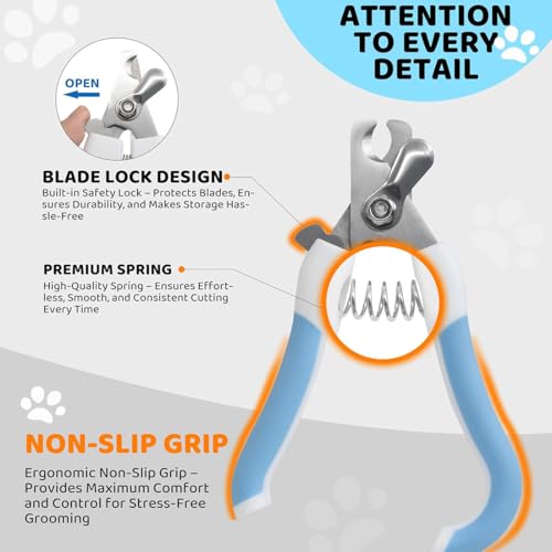 Cortauñas perro - Cortauñas gato - Con Protector de Seguridad - con 1 Lima de Uñas para Gatos - Acero Inoxidable - Apto también para uso profesional - imagen 3