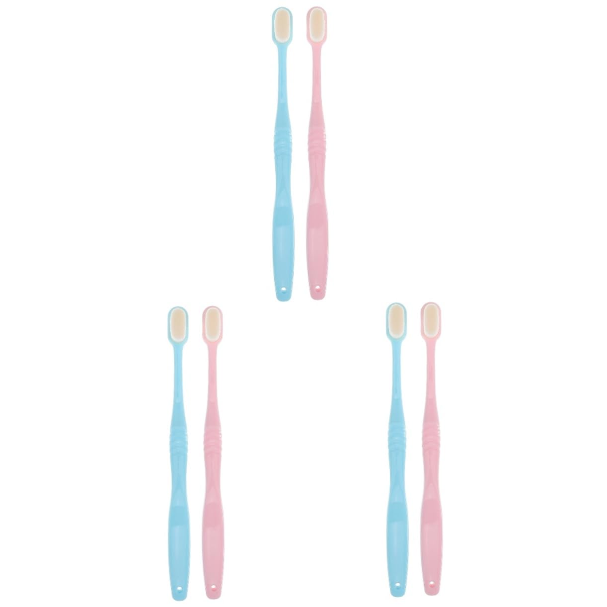 SHERCHPRY 3 Set Spazzolino Morbido Adulti Sensibile Setola Adulto Naturale Forma Spazzolino Denti Gomma Extra Morbido Extra Morbido Per Gengive Sensibili Pp 2 Pezzi * 3