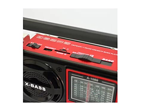 CAIXA SOM PORTATIL RETRO RADIO AM-FM LELONG LE-610 VERMELHO