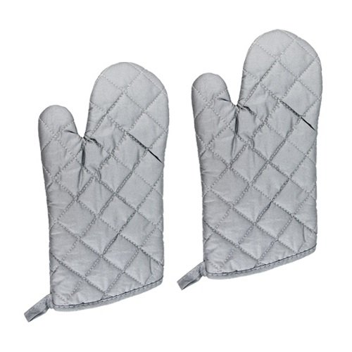New Star Commercial Grade Silicone Cloth Oven Mitts, up to 200F, 13-Inch, Set of 2