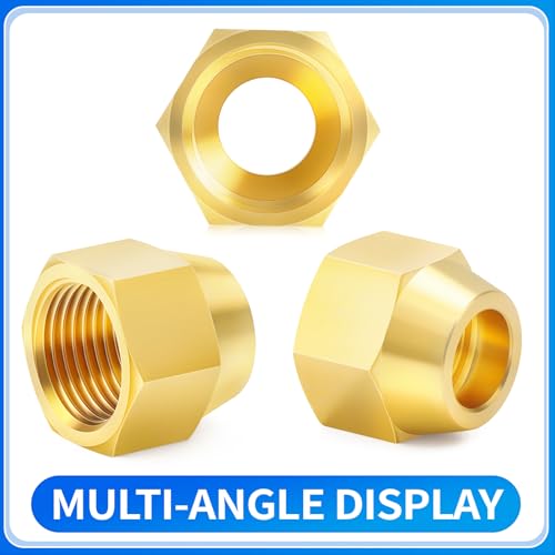 ChillWaves Brass Flare Tube Fittings, SAE 45 Degree 5/8" Flare Nut Air Conditioning Copper Tube Extension Butt Copper Pipe(6-PACK) by ChillWaves - Used condition - Image 3