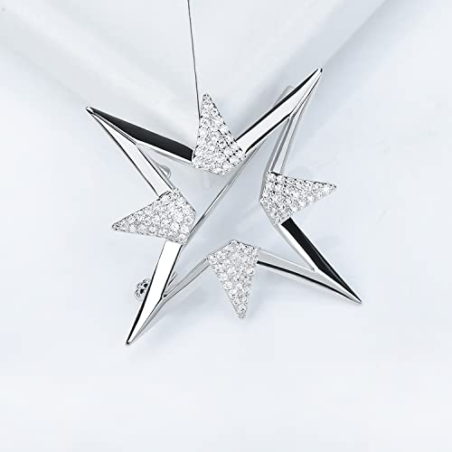 Image of Sparkle Crystal Star of David Brooch Pin Rhinestone Star Bouquet Brooch Pin Lapel Pins Spiritual Brooch Badge
