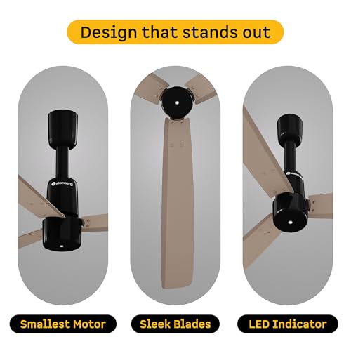 Image of atomberg Razon 1200mm BLDC Ceiling Fan with Remote | World's Smallest Motor Powered by BMC | Advance Air+ Technology | BEE 5 star Rated | Low Noise | Sleek Design | 3 Year Warranty (CREME BRULEE)