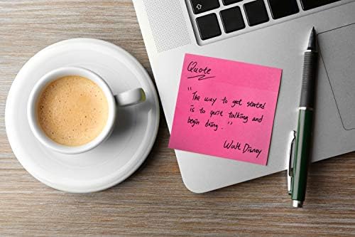 Evergreen Goods 5 Pads Neon Coloured Removable Sticky Notes | 100 Sheets per pad - 76x76mm (3"x3")