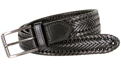 BL041 Directional Basketweave Woven Genuine Dress Leather Belt - 1-3/8" Wide2