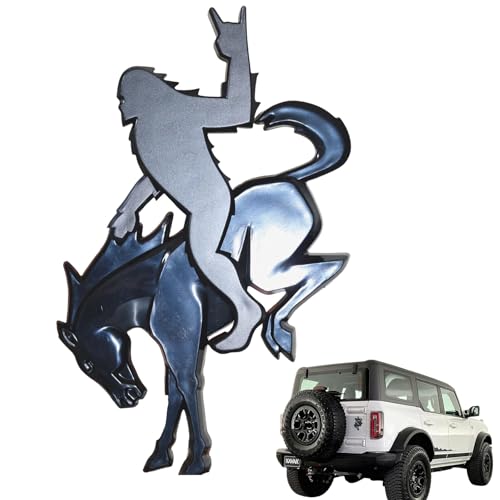 Add-A-Sasquatch Emblem for Bronco, 3x4 Inch, Off-Road Decal with 3M Adhesive, Custom Vehicle Accessory (Sasquatch Riding Bronco Set#3)