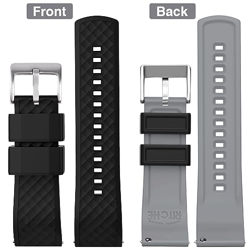 Image of Ritche Christmas Gift Silicone Watch Bands 18mm 20mm 22mm 24mm Quick Release Rubber Watch Bands for Men, White Elephant Gifts, Stocking Stuffers For Men