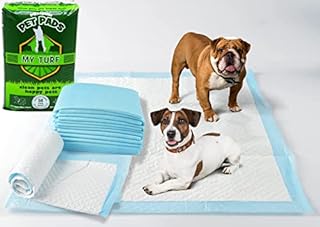 MY TURF Ultra Absorbent Puppy Training Pads For Dogs With 6 Layer Safety, Dog Training Pads, Dog Pee Pads, Large Puppy Pads, Puppy Toilet Training, 56CM X 56CM Large Size (50 Pads), White