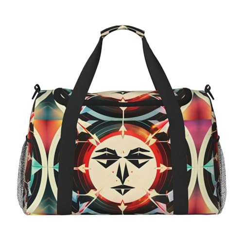 Sac de sport imprimé cerf et chasse | Bagage cabine noir sous le siège