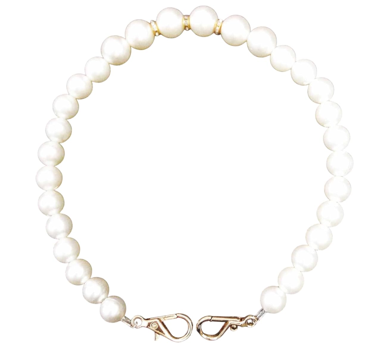 Tia Premium Purse Shoulder Bag Chain Strap Handle, Handbag Purse Chain Replacement, Purse, Clutch Making, Decoration & DIY (1, White Pearl Chain-16inch)