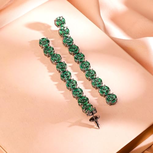 Image of Rubans Demi Fine Stainless Steel Emerald Hoop Jewels Gift for Women & Girls